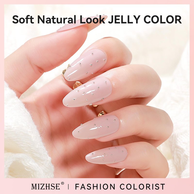 MIZHSE Quick Dry Nail Polish Set: 6 Classic Nude Colors Collection Milky White Nude Pink, Regular Nail Lacquer Fingernail Manicure DIY Nail Art Salon Gift for Women Girls