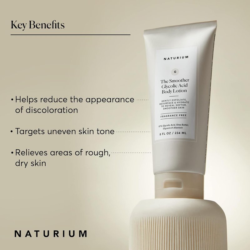 Naturium Glycolic Acid Body Lotion - Resurfacing & Exfoliating Treatment with 10% Glycolic Acid | 8 oz