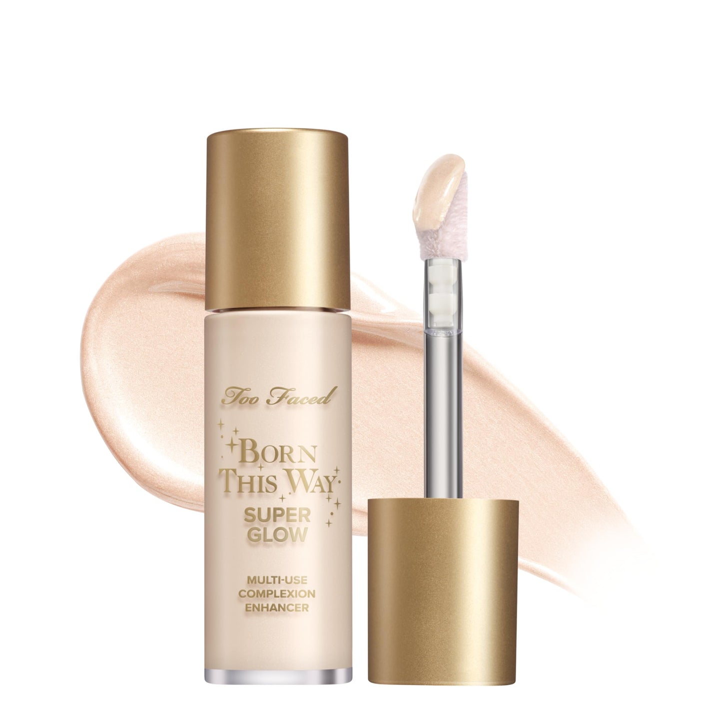 Too Faced Born This Way Super Glow Multi-Use Highlighting Skin Enhancer | Hydrating, Natural, All-Over Glow with Luminous Finish for Lit-From-Within Skin | Non-Greasy + Blendable, Opalescent, 1 Fl Oz