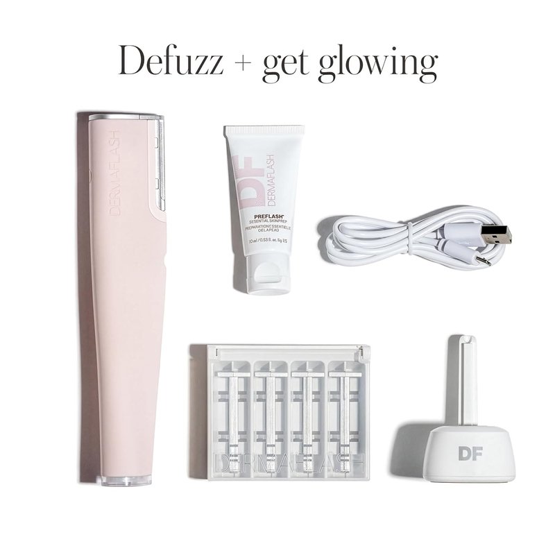 DERMAFLASH LUXE+ Sonic Dermaplaning Tool - Effective Peach Fuzz Removal & Anti-Aging Exfoliation