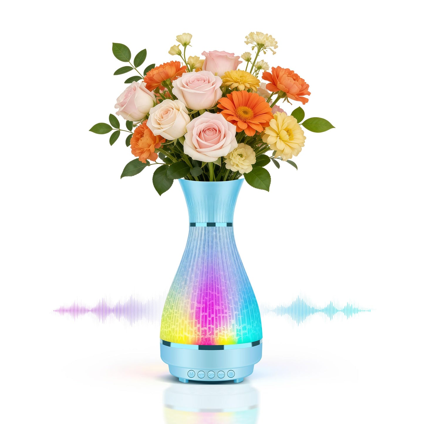 3-in-1 Vase Bluetooth Speaker With Ambient Light & White Noise, 8H Playtime, Water-Safe Flower Vase for Bedroom, Living Room Decor, Mother's Day,Birthday Gift for Women, Mom, Wife or Girlfriend
