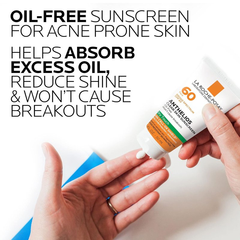La Roche-Posay Anthelios Clear Skin Sunscreen - SPF 60, Oil-Free, Non-Greasy, Travel Size | Broad Spectrum Protection