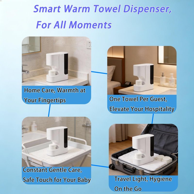 Automatic Hot Face Towel Warmer Machine with 5-Second Heating, 55°C Constant Temperature & Smart Voice Control - Portable Disposable Towel Dispenser for Spa, Home Salon (1 pcs+40Pcs Towels)