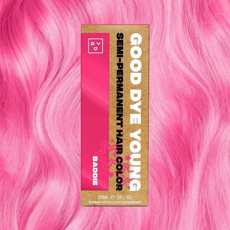 Good Dye Young x Miranda Rae Semi-Permanent Hair Color, Vegan and Cruelty-Free Light Pink Hair Dye, Last up to 24 Washes, Non-Damaging Conditioning Hair Color (5FL OZ, Baddie)