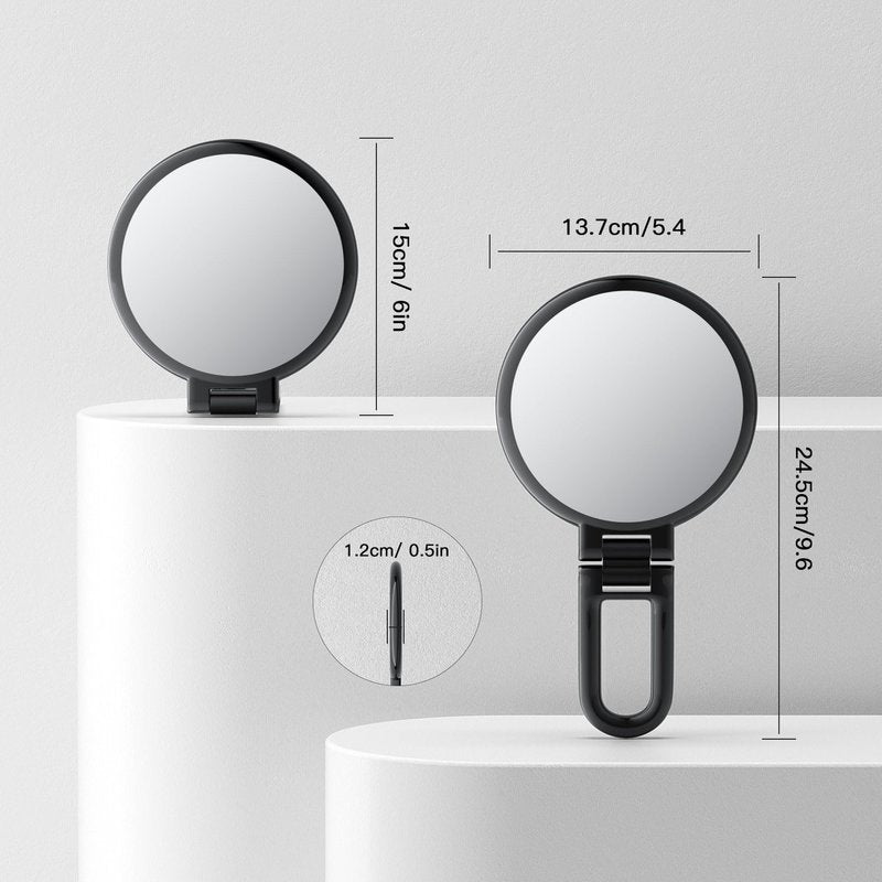 Beautifive 20X/1X Magnifying Hand Mirror with Stand, 5.4" Travel Mirror, Double Sided with Handle