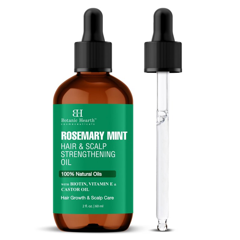 Botanic Hearth 100% Pure Rosemary Mint Oil For Hair Growth & Hair Treatment Oils 2 Fl Oz | Infused with coconut Oil | Hair Oil Repairs Dry Damaged Hair, Strengthening, Healthier | All Hair Types