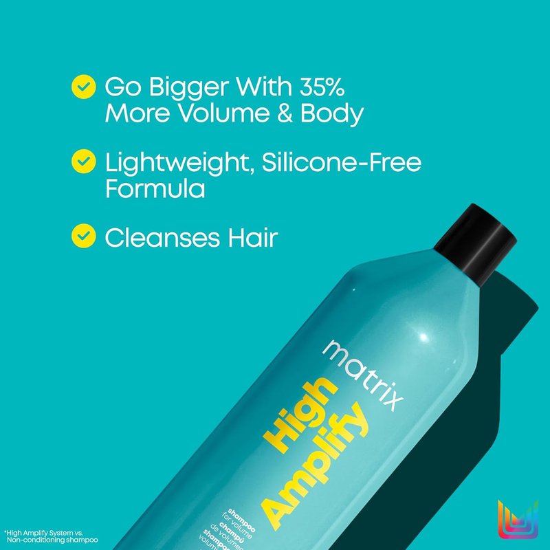 Matrix High Amplify Volumizing Shampoo - Instant Lift & Lasting Volume for Fine Hair | Silicone-Free