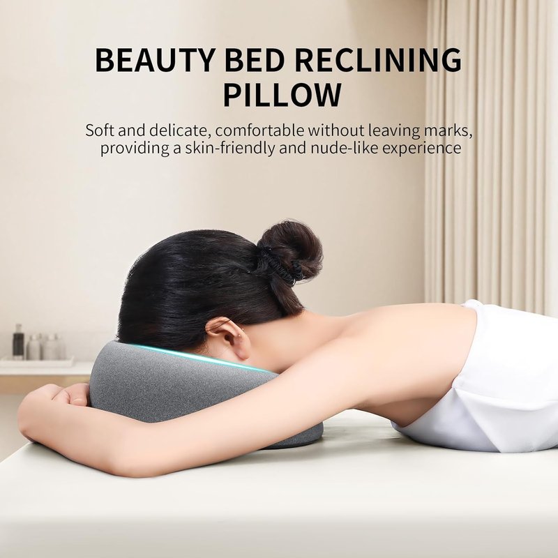 Prone Massage Pillow - Chest & Face Support for Sleep | Removable Washable Cover, Non-Slip Bottom (Grey)