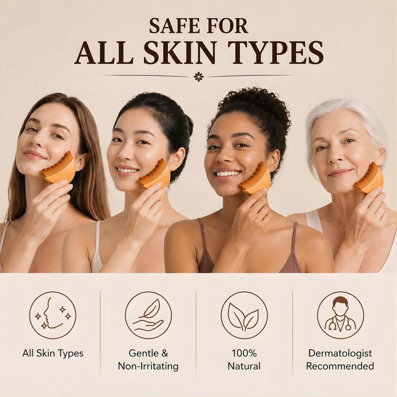 Lymphatic Contour Face Brush with Soft Synthetic Bristles, Lymphatic Drainage Massager, Travel Makeup Brush with Case, Gua Sha Facial Tools Inspired Beauty Accessory