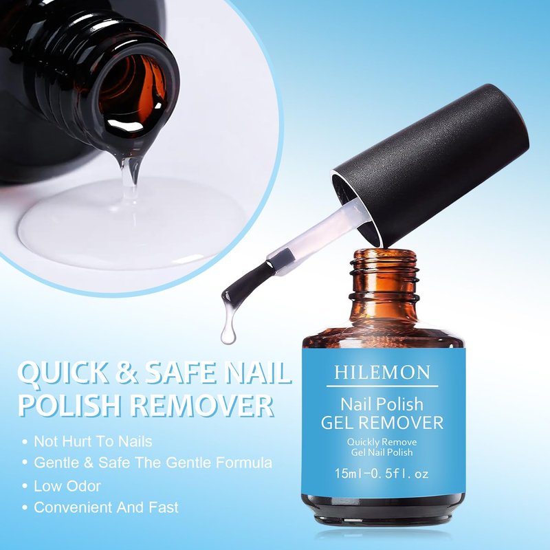 Quick Remover for Gel Nail Polish, Magic Gel Remover Easily Remove Polish in 3min, No Soaking or Wrapping, Professional Nail Remover 15ml