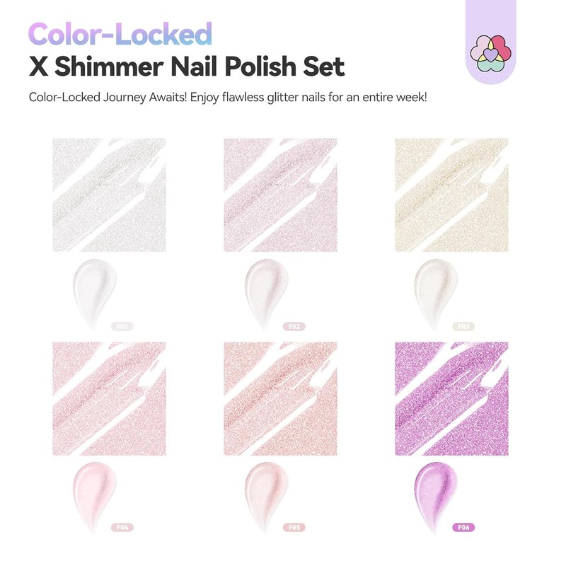 SAVILAND Nail Polish Set - 6 Summer Shimmer Colors | Quick Dry, Long Lasting DIY Manicure
