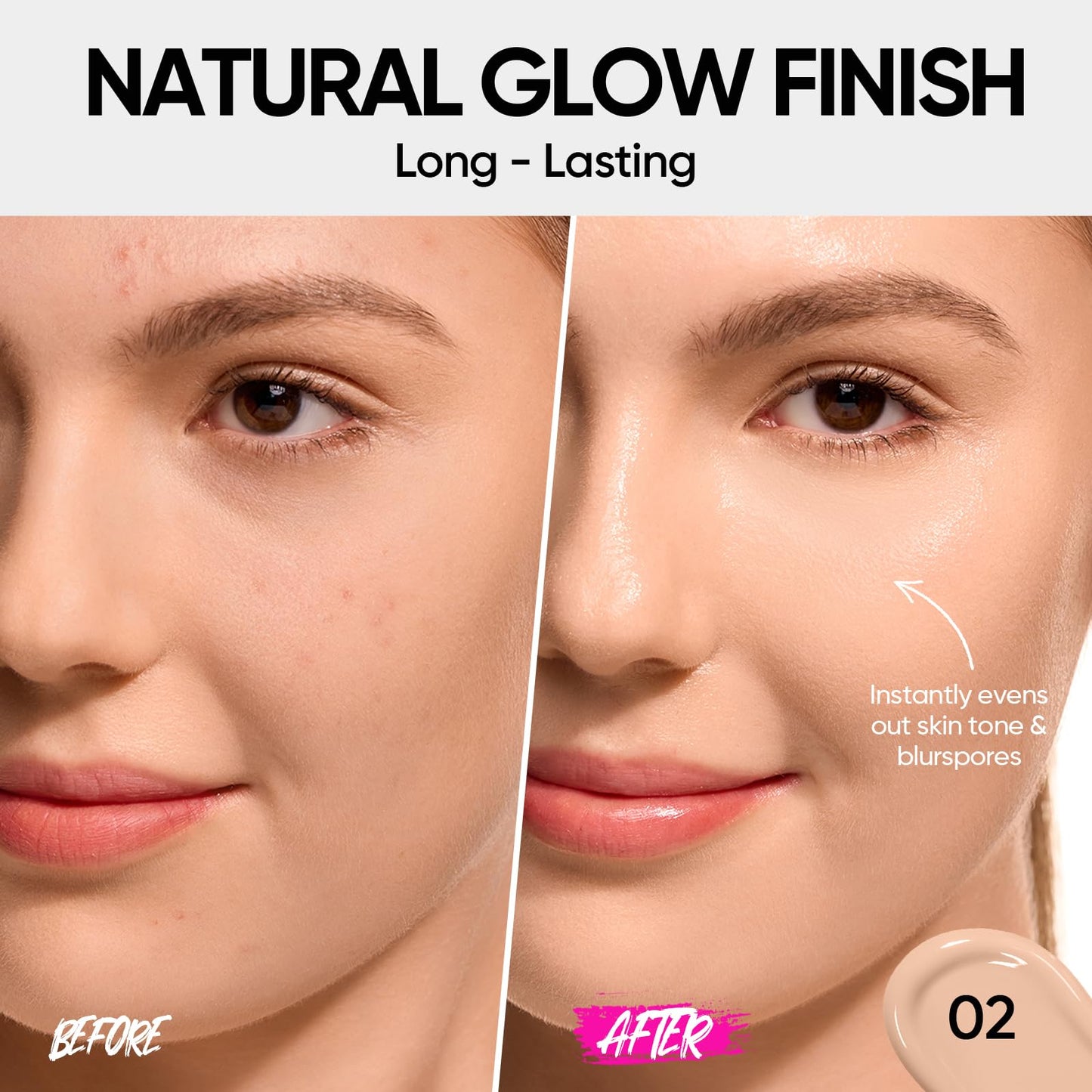 SKINTIFIC Cover Glow Perfect Cushion Foundation – Natural Radiant Finish, Medium-to-High Buildable Coverage, Hydrating Peptide Complex, Lightweight for Dry & Combination Skin,#02 Ivory