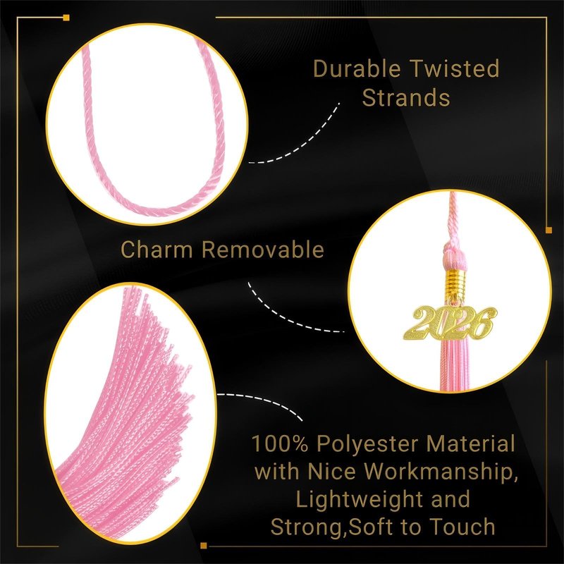 GRADFTY 2026 Tassel Graduation,Pink Tassel 2026 for Grad Cap and Graduation Ceremony Accessory Decoration