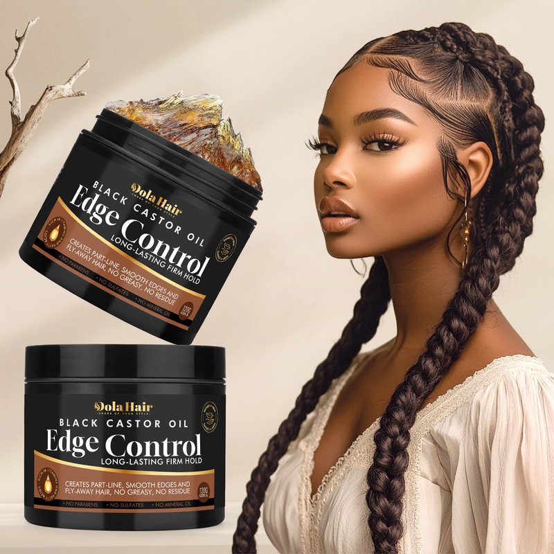 Edge Control Gel for Women Strong Hold Hair Braiding Gel Firm Hold, Hair Styling Wax Natural Edge Lock & Fixer for Women & Men Non-Greasy No Flaking (Edge Control Gel 4.2 Oz)