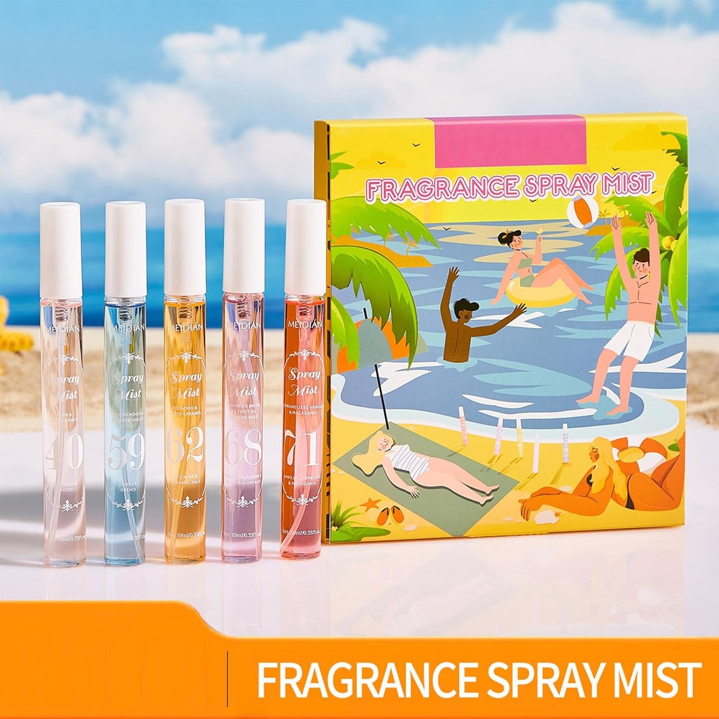 Skiennix Perfume Mist Set - Long-Lasting Fruity Fragrance Spray for Women | Travel Size Gift Set (5 Scents)