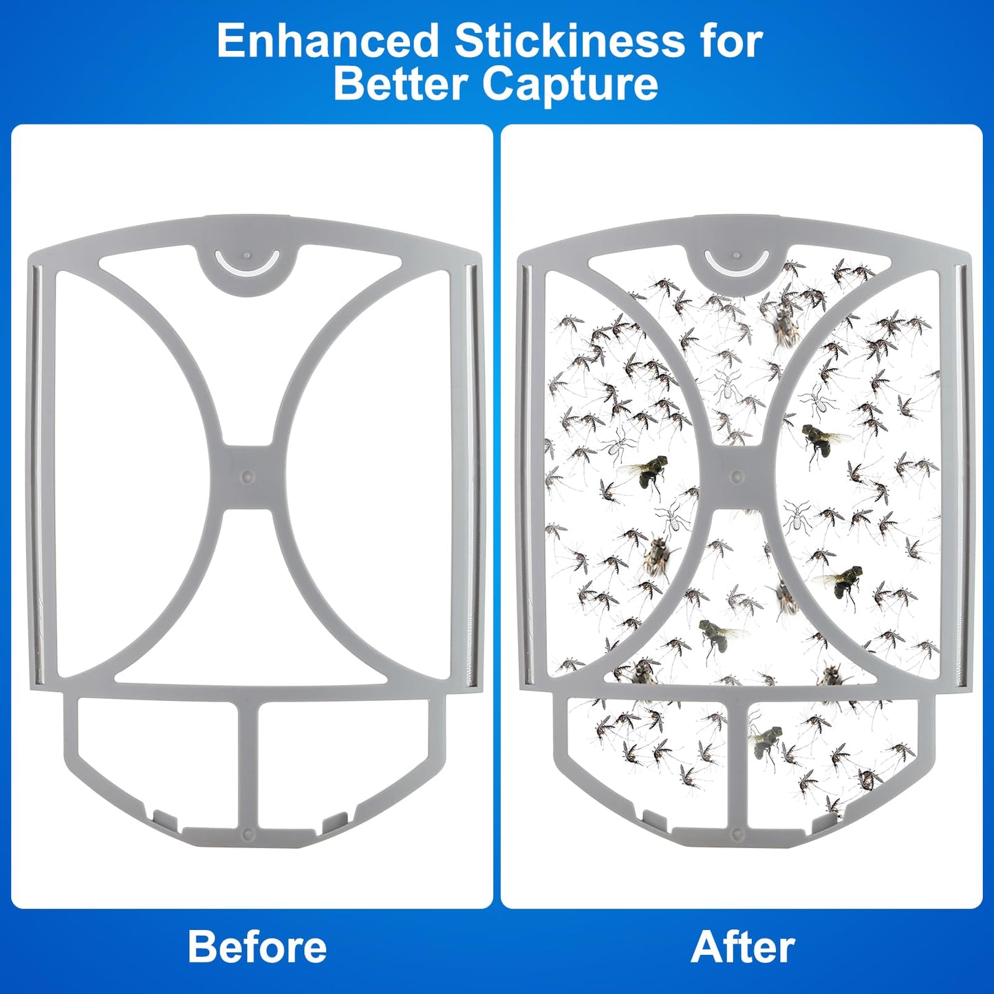 Bug Parking Flying Insect Trap Refill Cartridge, High-Stick Replacement Glue Boards, Pack of 8 Refills