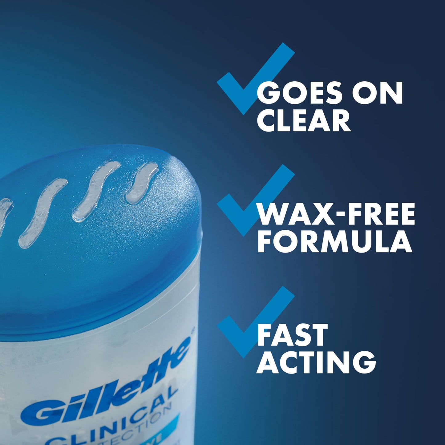 Gillette Clinical Antiperspirant and Deodorant for Men, 100HR Clinical Strength Sweat & Odor Protection, Long Lasting Freshness, Anti-White Mark Technology, Clear Gel, Cool Wave Scent, 2.6 oz