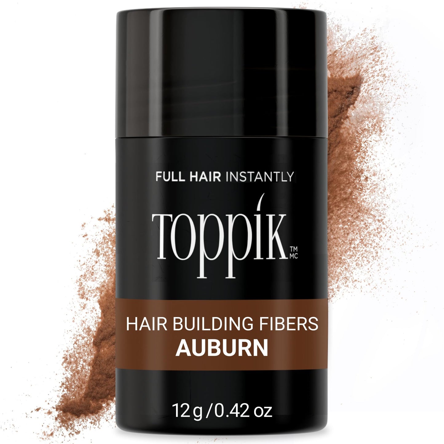 Toppik Hair Building Fibers, Auburn, 12g Fill In Fine or Thinning Hair, Instantly Thicker, Fuller Looking, 9 Shades for Men & Women, Keratin Protein Formula