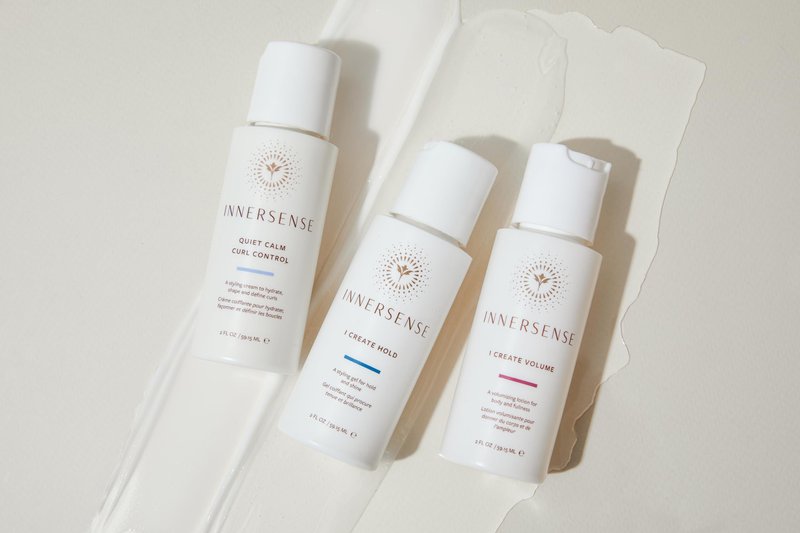 INNERSENSE Organic Beauty - Curly Styler Travel Trio | Non-Toxic, Cruelty-Free Haircare (I Create Hold, I Create Volume, Quiet Calm Curl Control) PACKAGING MAY VARY