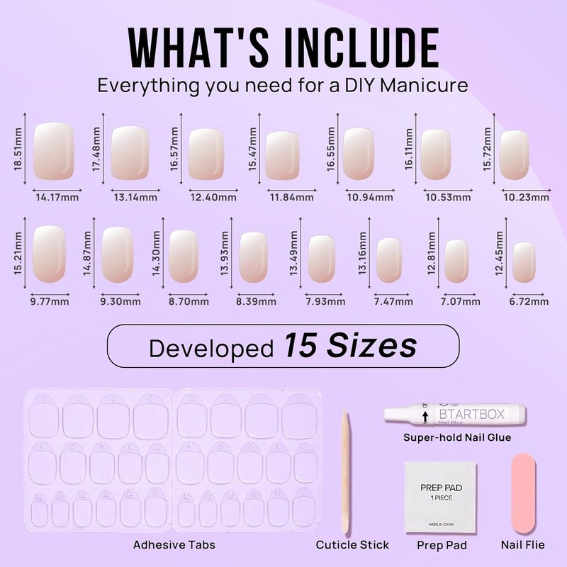 Press On Nails Set - Lightweight & Perfect Fit Press-On Toenails and Fingernails Kit | Stylish Nail Art