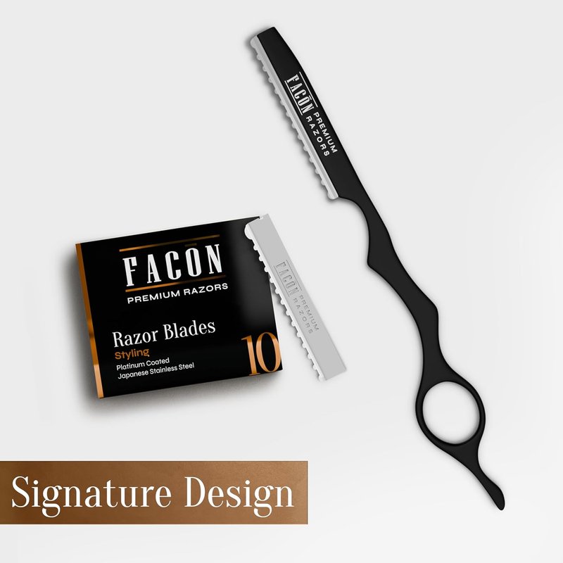 Facón Hair Razors - Professional Styling Razor Kit with 11 Stainless Steel Blades | Ideal for Salon & Home Use
