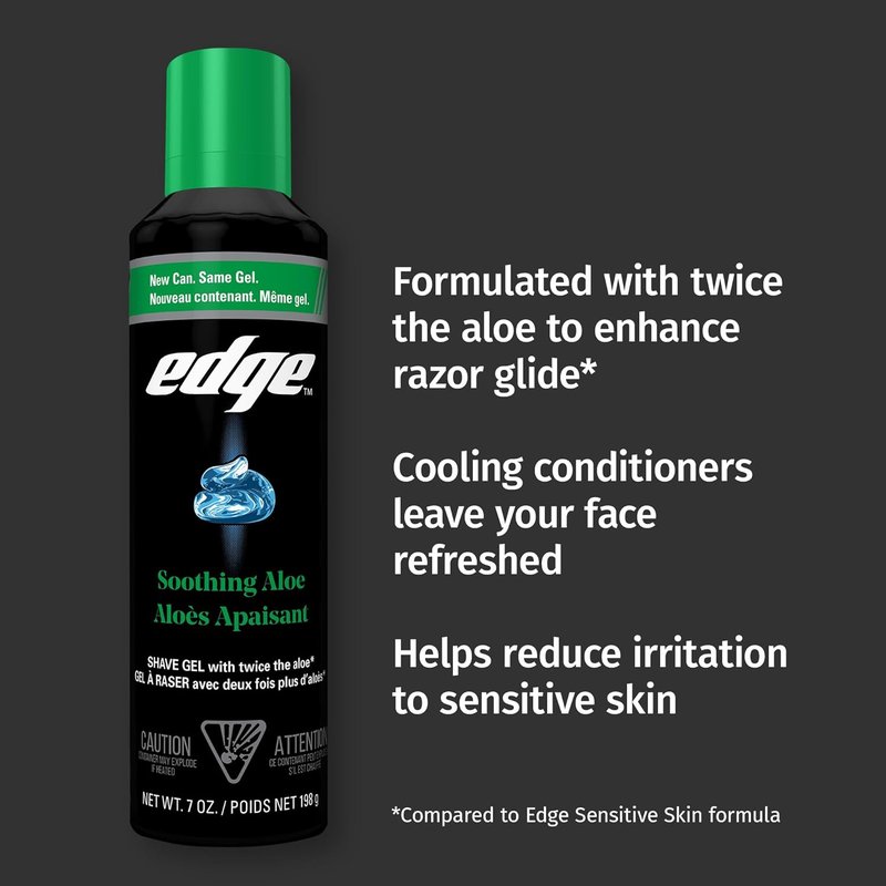 Edge Shaving Gel for Men - Soothing Aloe Formula with Twice the Aloe | 6 Pack for Moisturizing and Skin Protection