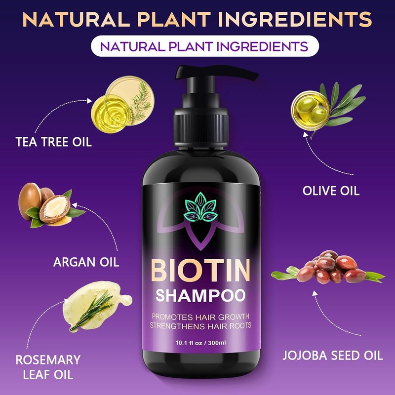 Biotin Hair Growth Shampoo - Sulfate-Free Thickening Formula for All Hair Types | 10.1 Fl Oz