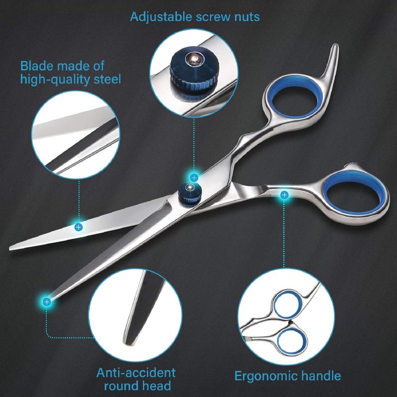 Regine Switzerland Haircut Scissors Kit - 11-Piece Professional Set with Thinning Shears, Comb & Cape