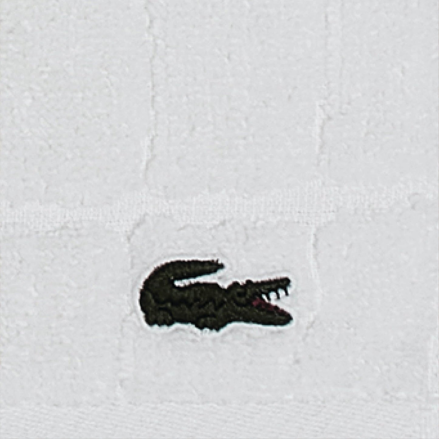 Lacoste Croc Scale 100% Cotton Bath Towel – Highly Absorbent, Ultra Soft & Quick Drying Luxury Jacquard Towel with Embroidered Crocodile, Premium Bathroom Essential, White, 30" x 56"