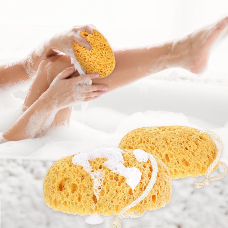 Kfhensomr 2pcs Body Sponges for Shower Soft Exfoliating Sea Sponges for Shower Face Body Wash Sponge Scrubber Puff Foam Loofah for Women Men Sensitive Dry Skin Bathing Gentle & Deep Cleansing