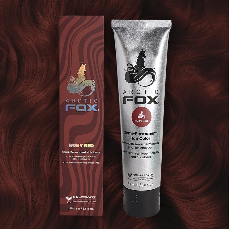 Arctic Fox Semi-Permanent Hair Dye Ruby Red - Vegan, Cruelty-Free, Ammonia-Free - 5.6 fl oz