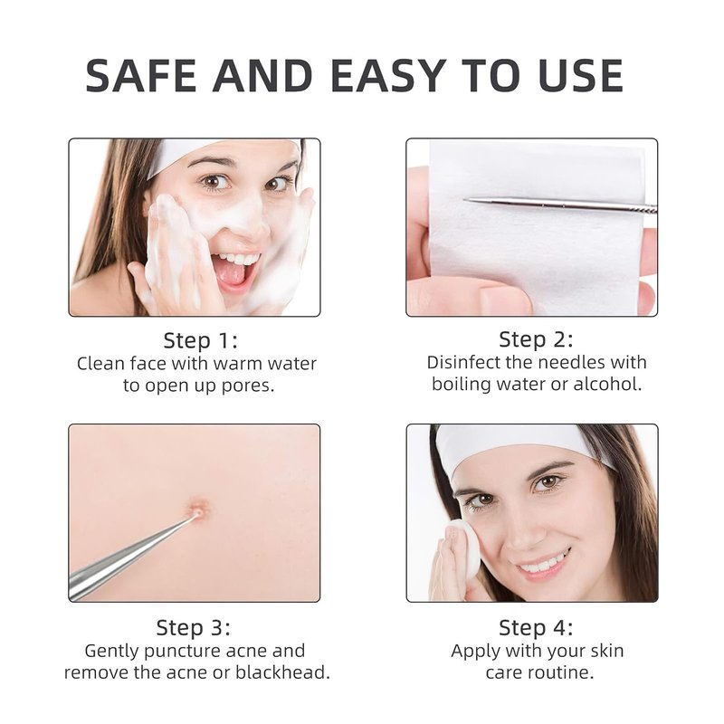 DUcare Blackhead Remover Pimple Popper Tool Kit - (9 Piece Kit) - Professional Stainless Pimples Comedone Extractor Removal Tool