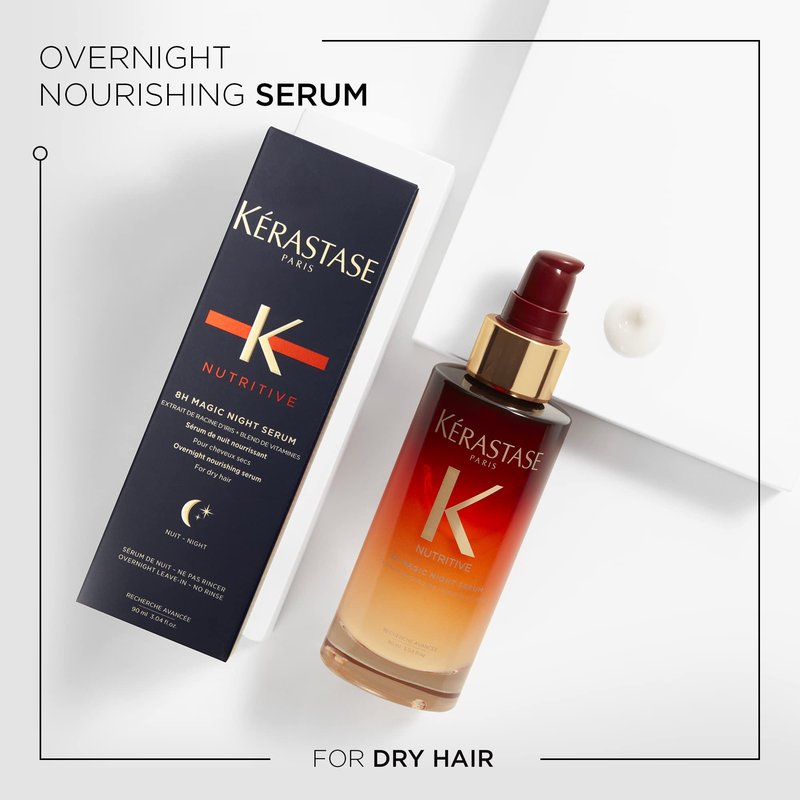Kerastase Nutritive 8H Magic Night Serum - Overnight Treatment for Dry Hair, Enhances Shine, Nourishes and Reduces Frizz, With Plant-Based Proteins