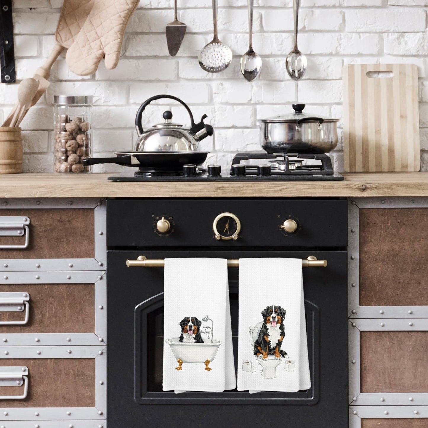KTYHD Bernese Mountain Bathroom Decor Gifts Hand Towels, Bernese Mountain Dog Bathroom Hand Towels Decorative Set of 3, Dog Gifts for Women,Home & Kitchen