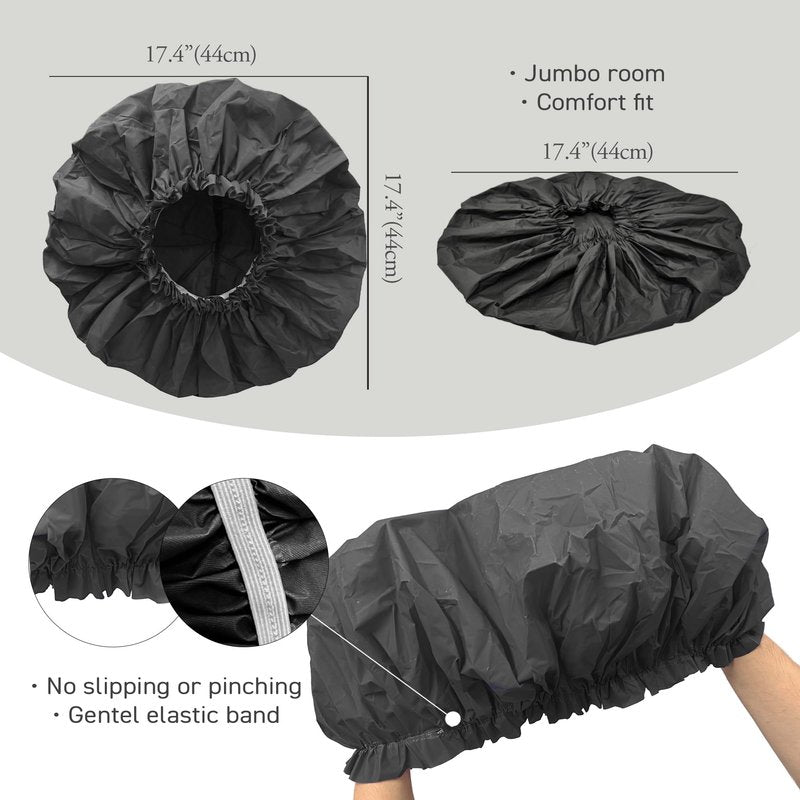 DONNA Super Jumbo Shower Cap – Comfortable Elastic Band, 100% Waterproof Hair Cap for Long Hair, Braids & Thick Styles, Reusable Big Shower Cap for Women, Keeps Hair Dry & Protected, WHITE