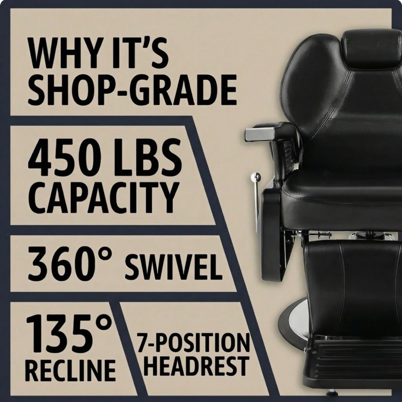 Artist hand Black All Purpose Hydraulic Recline Barber Chair Salon Beauty Styling Chair for Beauty Shop