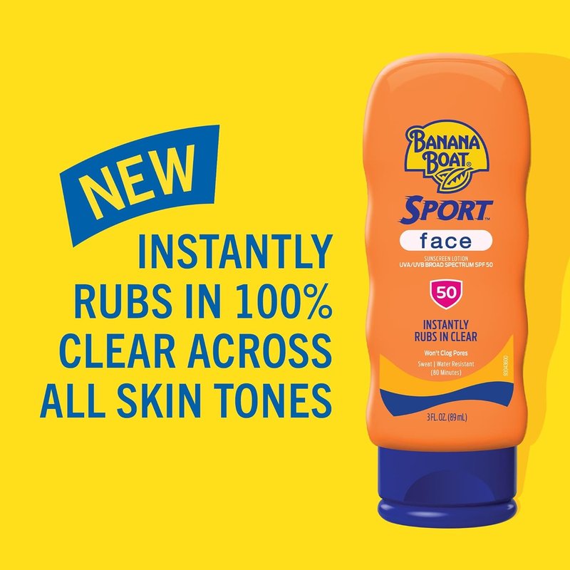 Banana Boat Sport Sunscreen SPF 50 - Travel Size 3 Fl Oz | Sunblock for Dry Skin