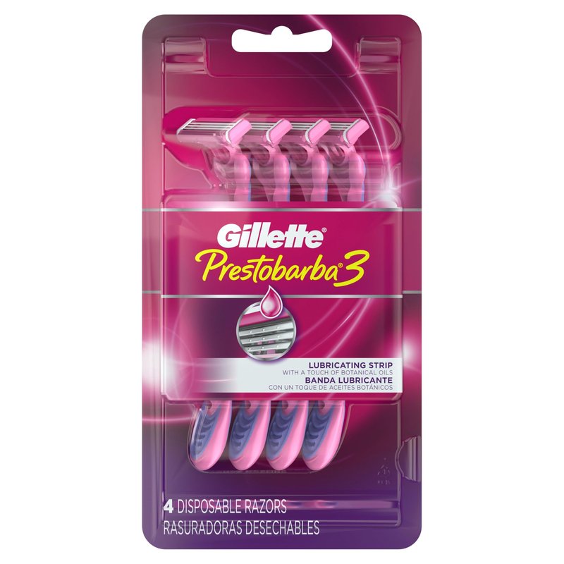 Gillette Prestobarba 3 Disposable Razors, 4 Count