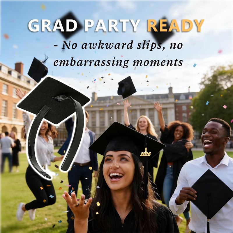 Graduation Cap Headband for Women - Firm Anti-Fall Hairband | Perfect Graduation Gift Accessory