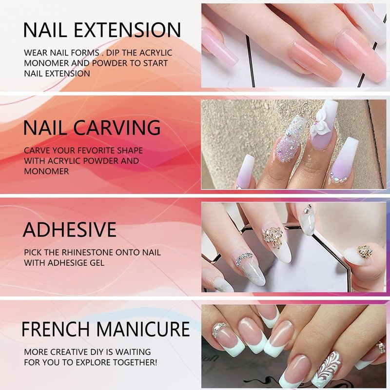MUSILAN Monomer Acrylic Nail Liquid 150ML - Non-Yellowing Acrylic Monomer with 3 Brushes (Size 8/10/14)