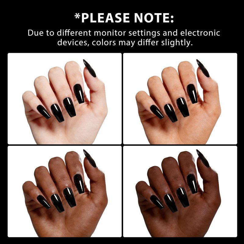 GELAMBER Black Gel Polish - Solid Black Gel Nail Polish - 15ml UV Gel Nail Polish Soak Off - 1pc Large Bottle for Salon DIY Manicure Nail Art