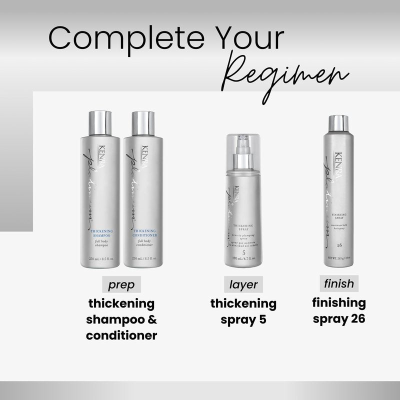 Kenra Professional Platinum Thickening Spray 5 | Volumizing Styler | Density Plumping Spray | Increases Hair Thickness Up To 96% | Humidity Protection & Frizz Taming | All Hair Types | 6.7 fl. oz