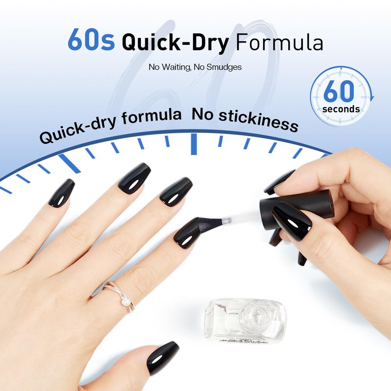 Glamonade 3-In-1 Clear Nail Polish: Quick Dry Top Coat Prevent Staining Base Coat & Nail Strengthener, High Gloss Long Lasting No Chip Shield, Nail Hardener for Weak Nails, DIY Manicure for Women 12ml