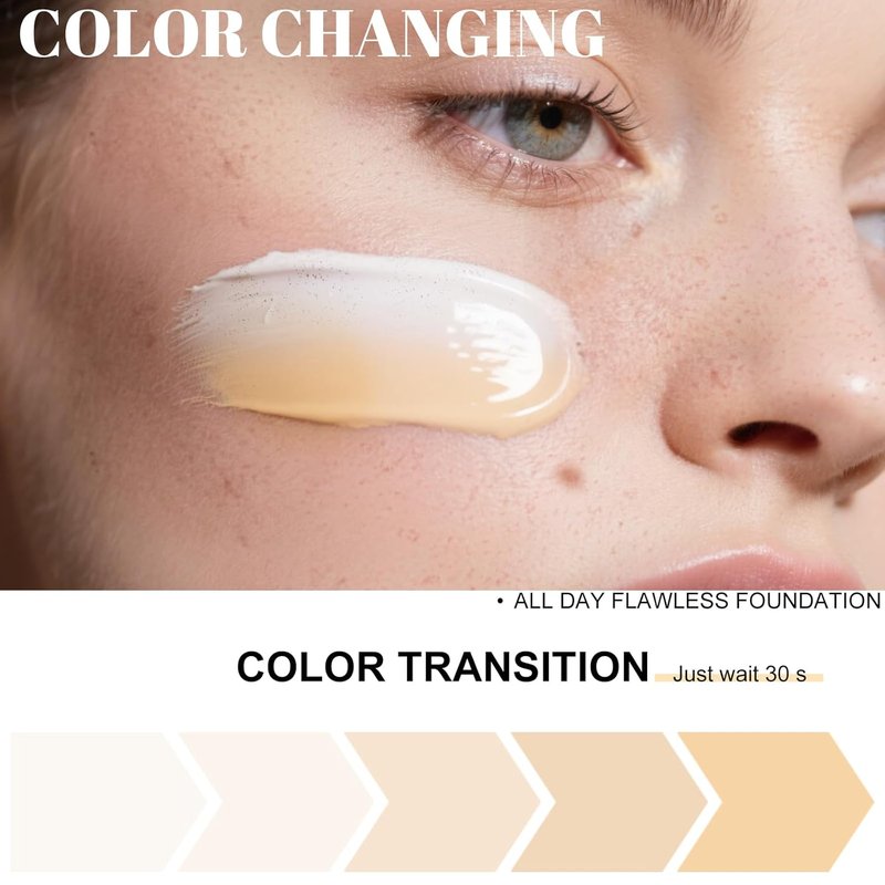 Color Changing Foundation Liquid Base - Travel Size 2 Pack | Lightweight, Improves Uneven Skin Tone, Natural Finish 0.42 oz