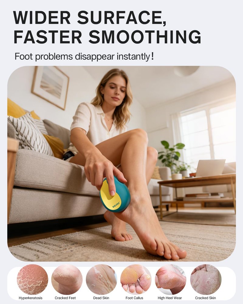 BEZOX Glass Foot Scrubber – Professional Foot File Callus Remover for Dead Skin & Cracked Heels – Premium Pumice Stone Pedicure Tools for Feet with Anti-Slip Handle and Protective Cover - Green