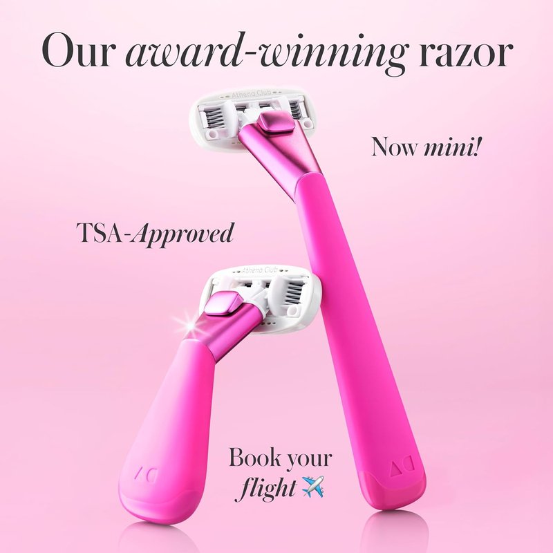 Mini Razor Kit for Women | 5-Blade Cartridge Razor for Sensitive Skin - Travel Size with Serum-Infused Blades and TSA-Friendly Case