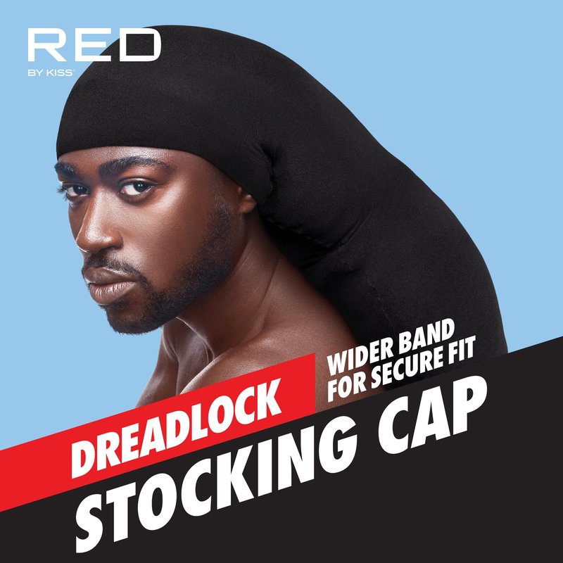 Red by Kiss Dreadlock Stocking Cap, Secure Stretchy Fit for Long & Locs Hair, Soft & Lightweight, Breakage & Lint Protection