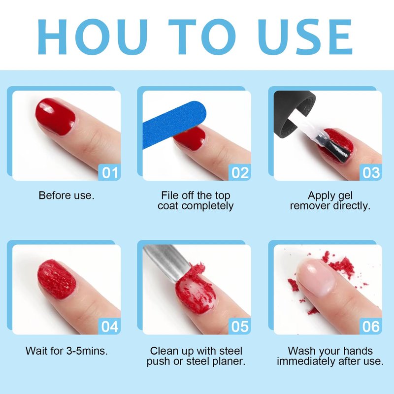 Quick Remover for Gel Nail Polish, Magic Gel Remover Easily Remove Polish in 3min, No Soaking or Wrapping, Professional Nail Remover 15ml