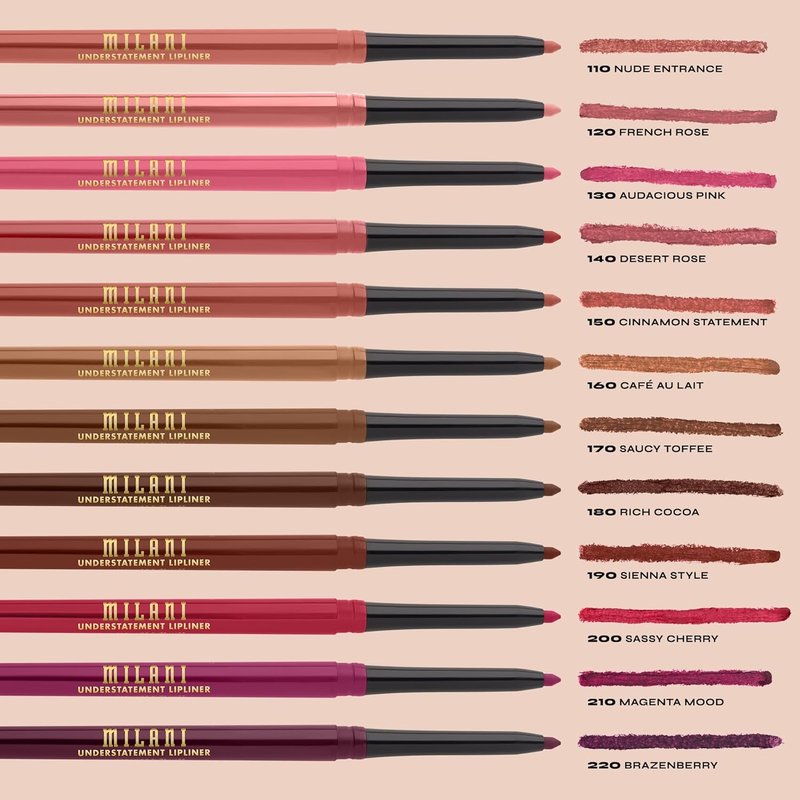 Milani Understatement Lipliner Pencil - Highly Pigmented Retractable Lip Liner | Nude Entrance, Easy Application