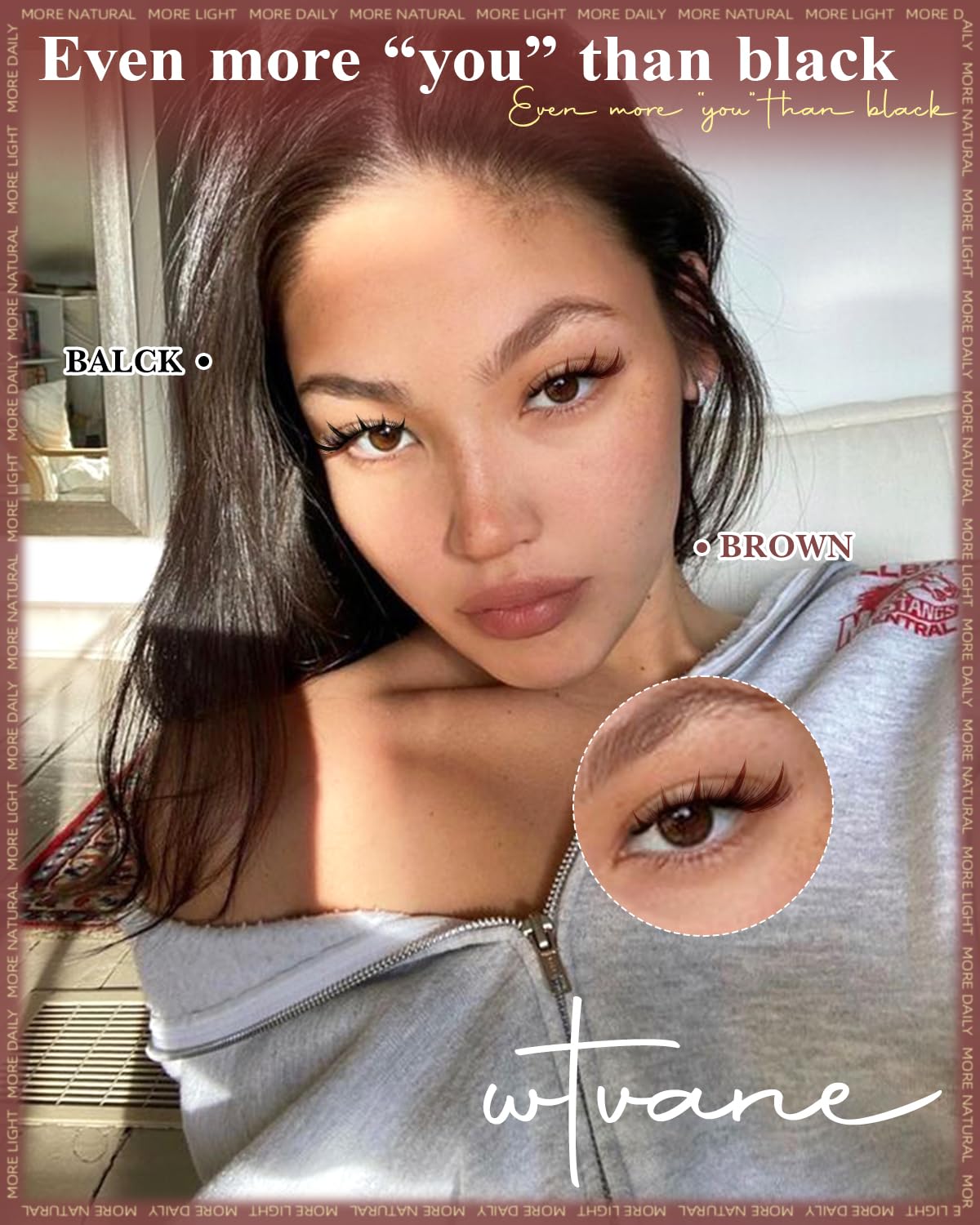 WTVANE Brown Lash Clusters Manga Eyelash Clusters Natural Lash Extensions 8-16mm Wispy Lash Clusters with Spikes Clear Band Individual Lashes Dark Brown Cluster Eyelash Extensions Anime Look